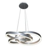 Smart Home LED Pendant Light "Divrame" Ø 58 cm, plafond en métal, en aluminium brossé et en plastique blanc, avec de nombreuses fonctions, les LED fermement construites, l'éclairage pour le salon, le bureau de la salle à manger ou le couloir