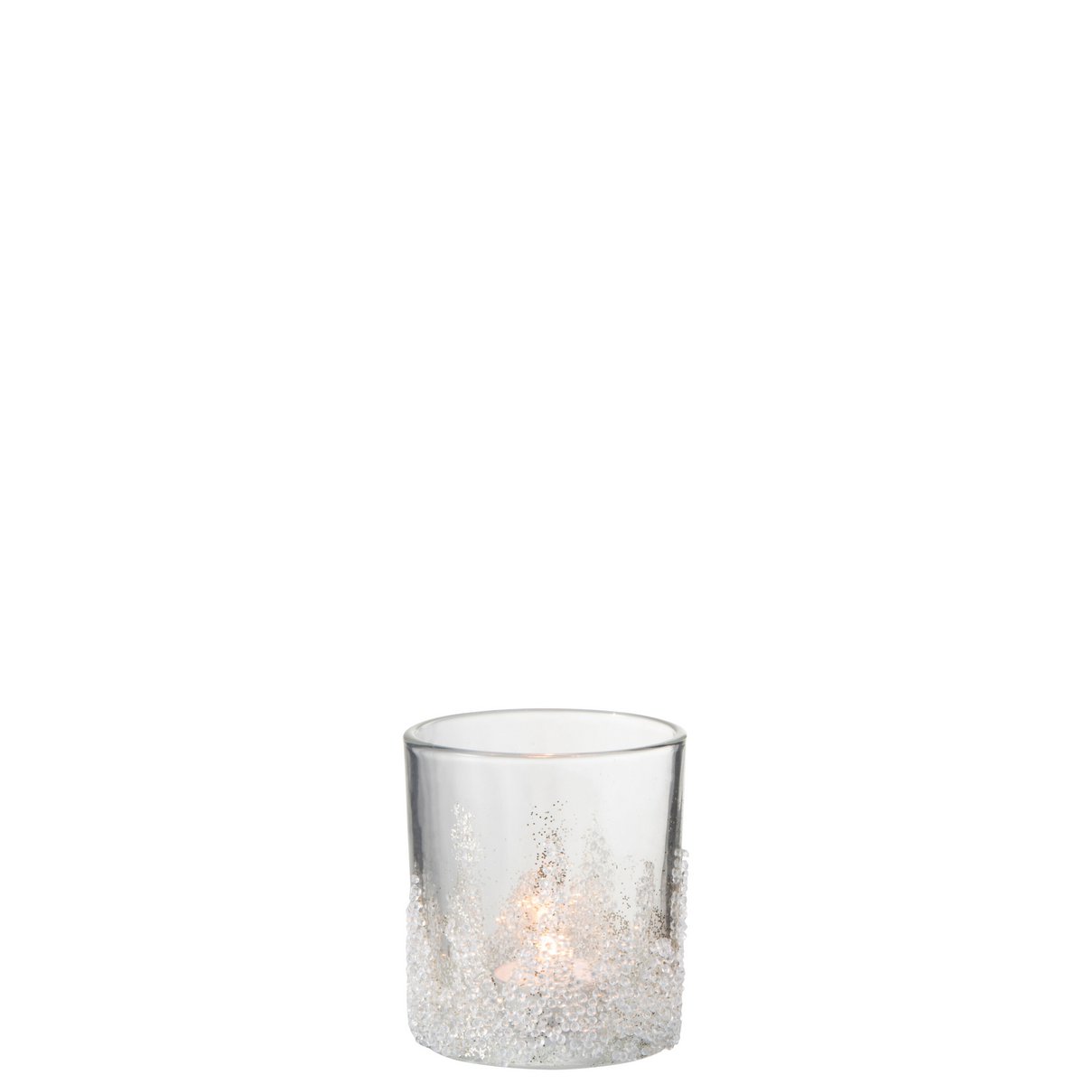 Photophore J-Line en verre blanc sur fond neutre