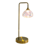Lampe à table à LED "Varna", lampe de table en métal en laiton et en verre irisé, LED fermement construit, 45 cm de haut, éclairage élégant pour le salon, la salle à manger ou le couloir