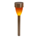6 réglage de la lumière extérieure solaire LED avec brochette de terre en métal et plastique de couleur en acier inoxydable, avec LED intégrée