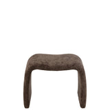 Tabouret J-Line forme N en textile marron foncé - vue de face