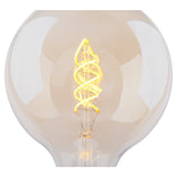2 Set LED lampe E27 Version, 5 watt Ø 12,5 cm, métal et verre, ambre