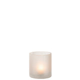 Lanterne J-Line Cylindre Crackle en verre blanc vue de côté