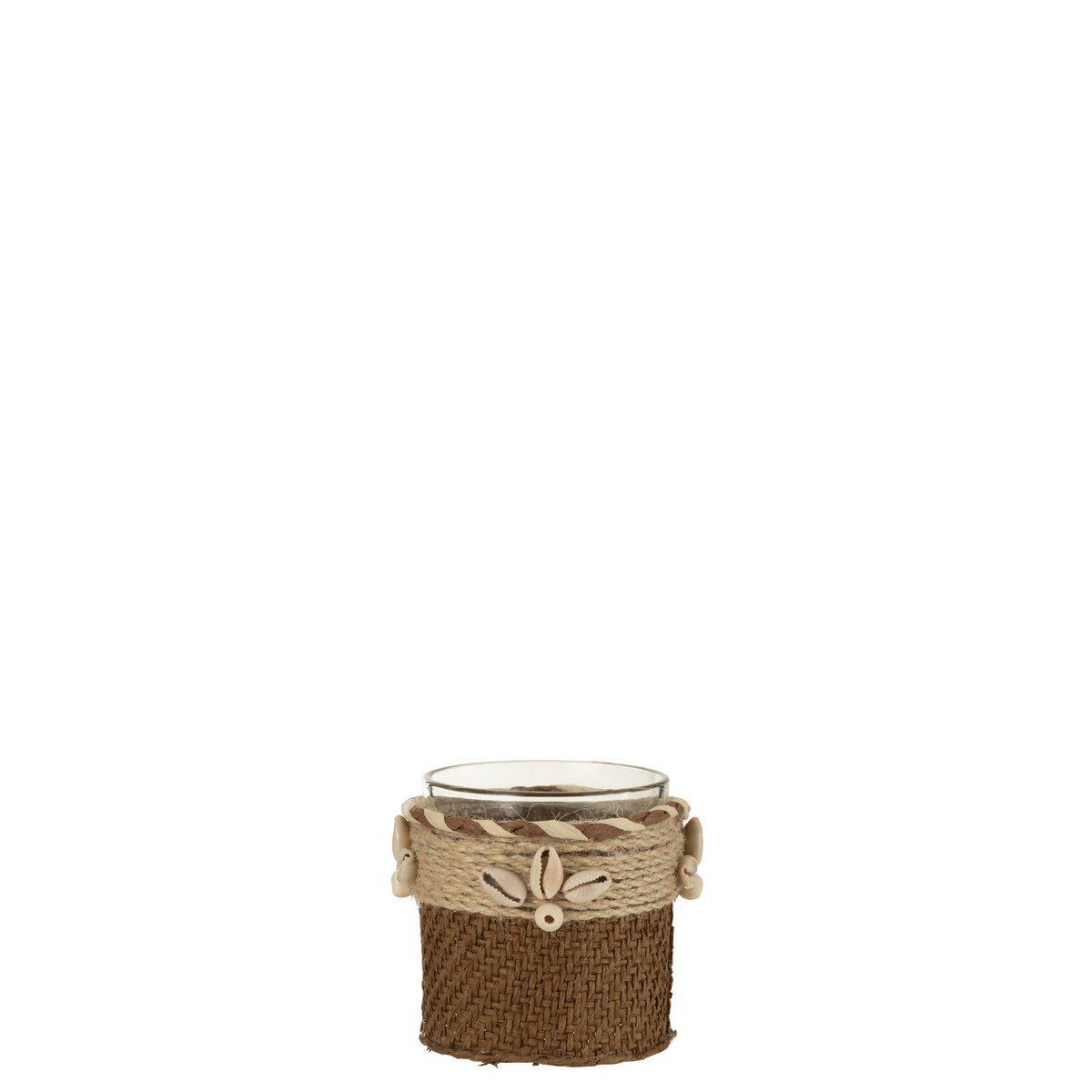 Bougeoir J-Line marron, ambiance chaleureuse dans un salon