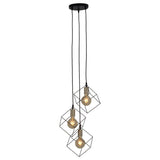 3 flammes à la flamme "Canto", lampe d'assigne en noir et or, version e27-socle, pour salle à manger, salon, couloir ou bureau, 39 x 39 cm
