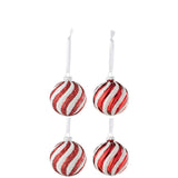 Boule de Noël J-Line en verre rouge et blanc, élégante et festive