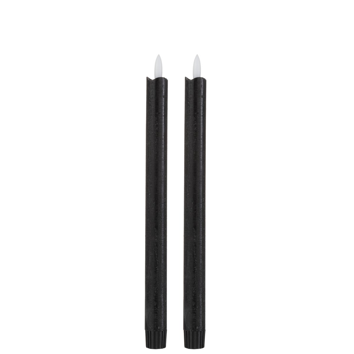 Coffret de 2 bougies LED noires longues avec finition élégante