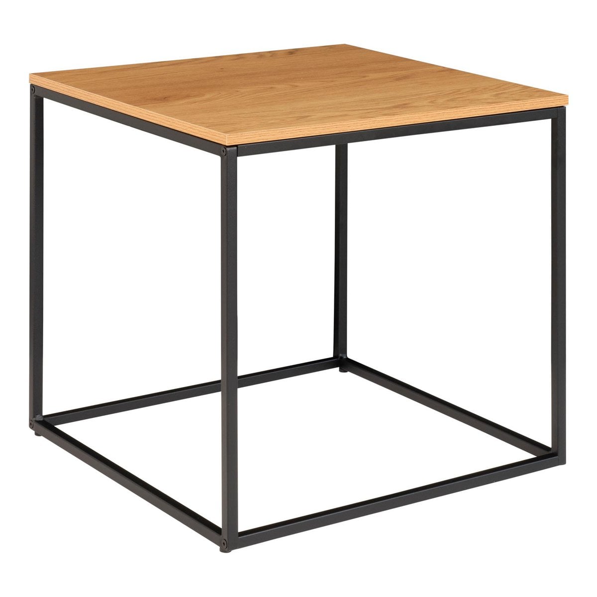 Table d'appoint Vita avec finition aspect chêne, vue de côté