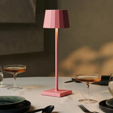 Lot de 4 lampes de table rechargeables rose avec station
