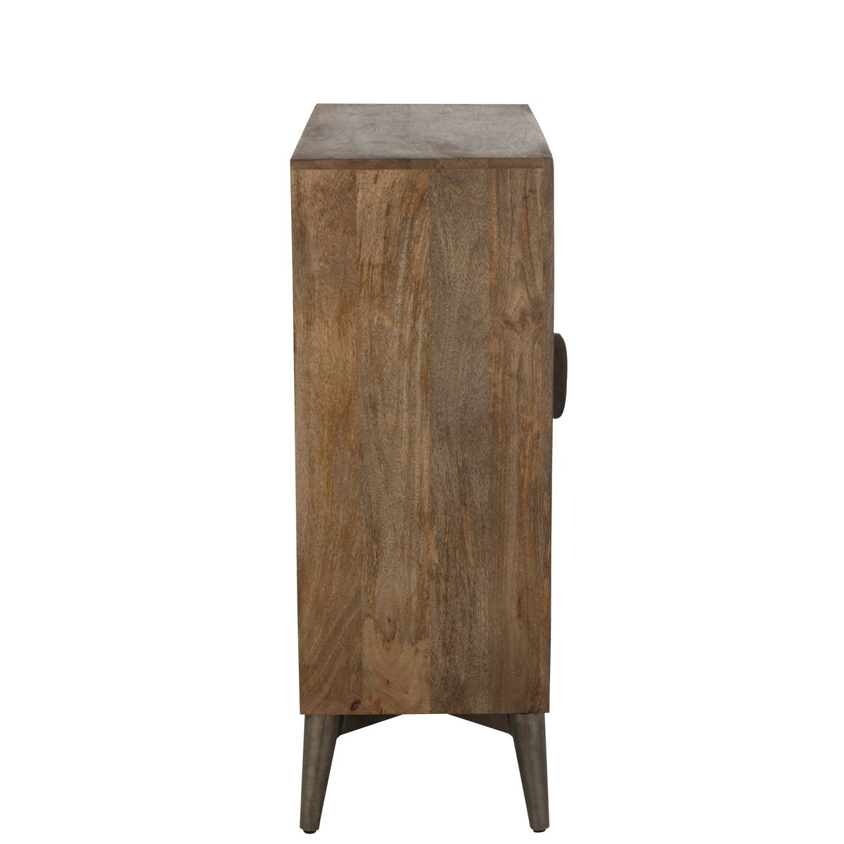 Détail des portes de l'armoire J-Line en MDF marron