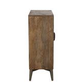 Détail des portes de l'armoire J-Line en MDF marron