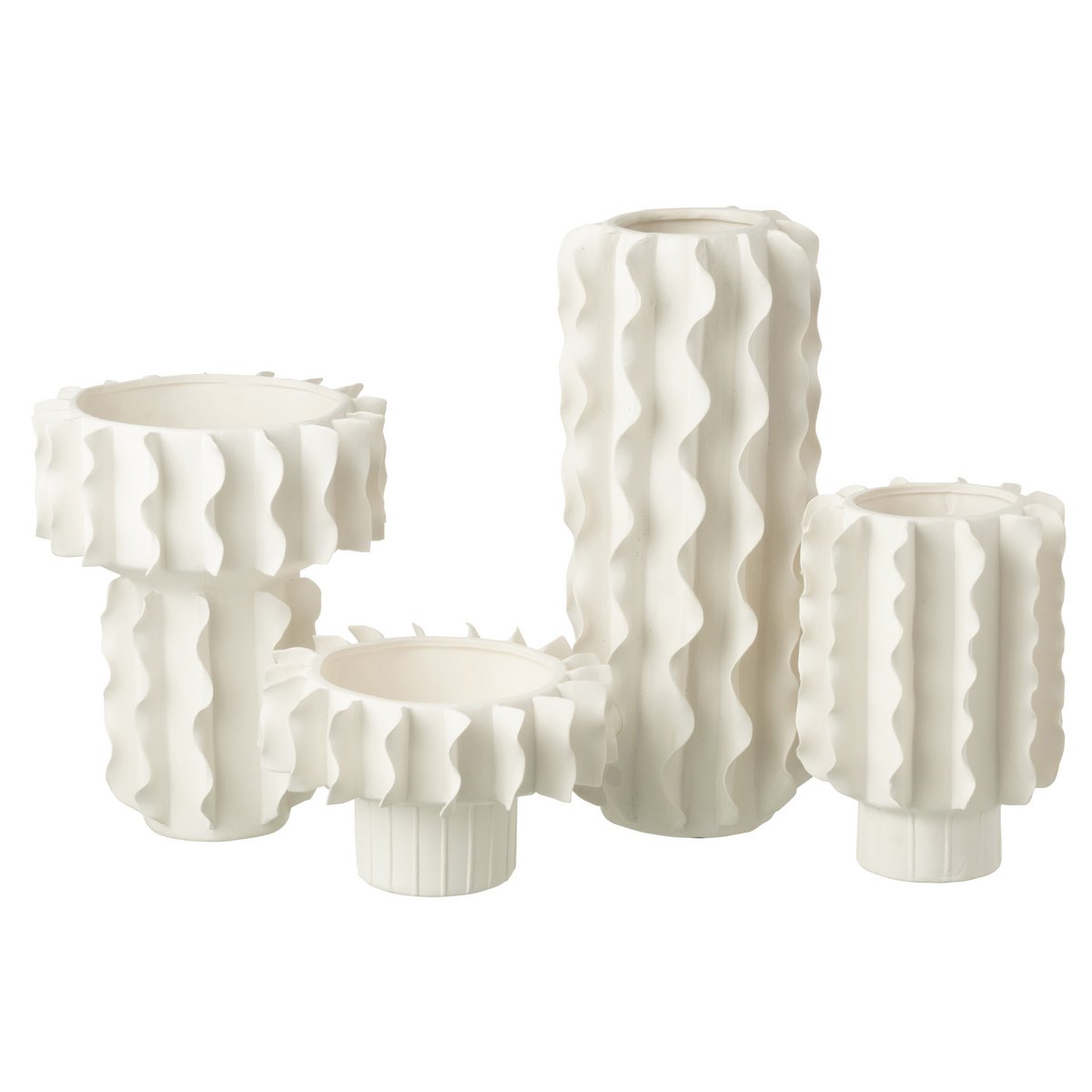 Vase J-Line Heliix blanc, design contemporain avec finition lisse.