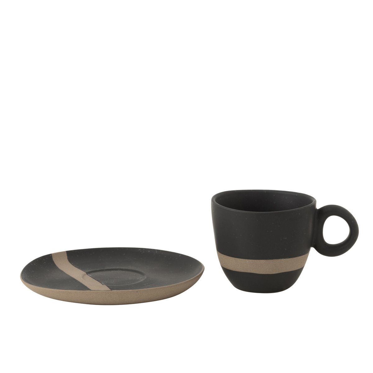 Soucoupe assortie à la tasse J-Line, en céramique élégante
