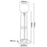 Lampe d'empilement "Stelo", lampadaire moderne en métal noir et verre fumé, socket E27, 128,5 cm de haut, pour salle à manger, salon, couloir ou bureau,