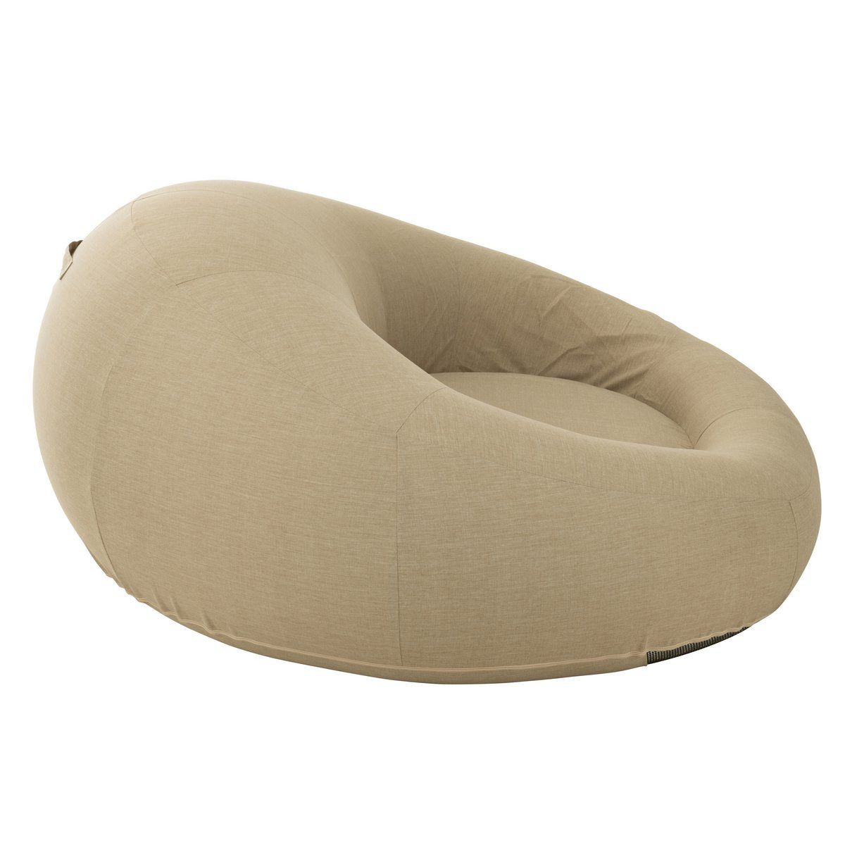 Vue aérienne du matelas beignet beige dans un jardin moderne