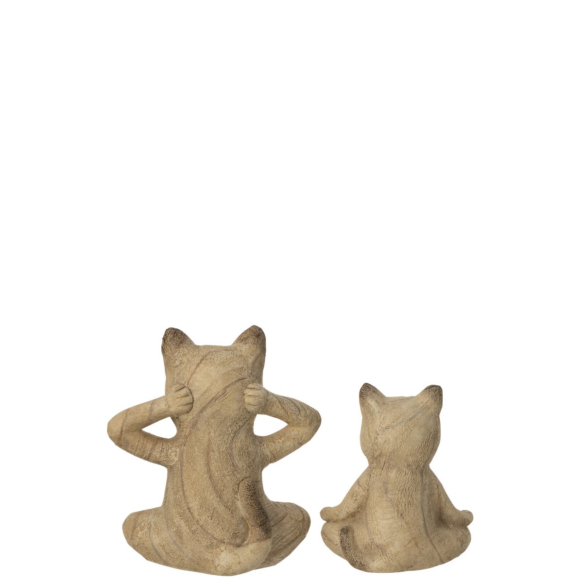Figurine J-Line Cat Yoga - vue de face, polyrésine naturelle