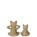 Figurine J-Line Cat Yoga - vue de face, polyrésine naturelle