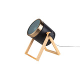 Lampe de table "Tim" en métal noir et en plastique satiné, avec douille E27, lampe de table pour l'intérieur, 28 cm de haut