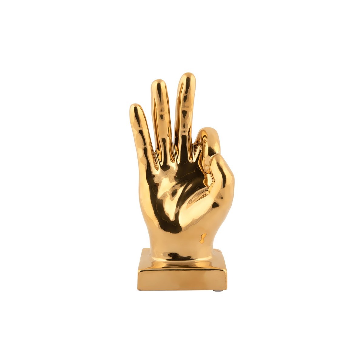 Statue Parfaite en céramique dorée sur étagère