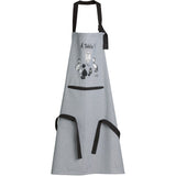 Tablier de cuisine Dubout chat horloge Gris 72 x 85