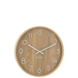 J-Line Horloge Murale Contreplaqué/MDF Naturel Petit