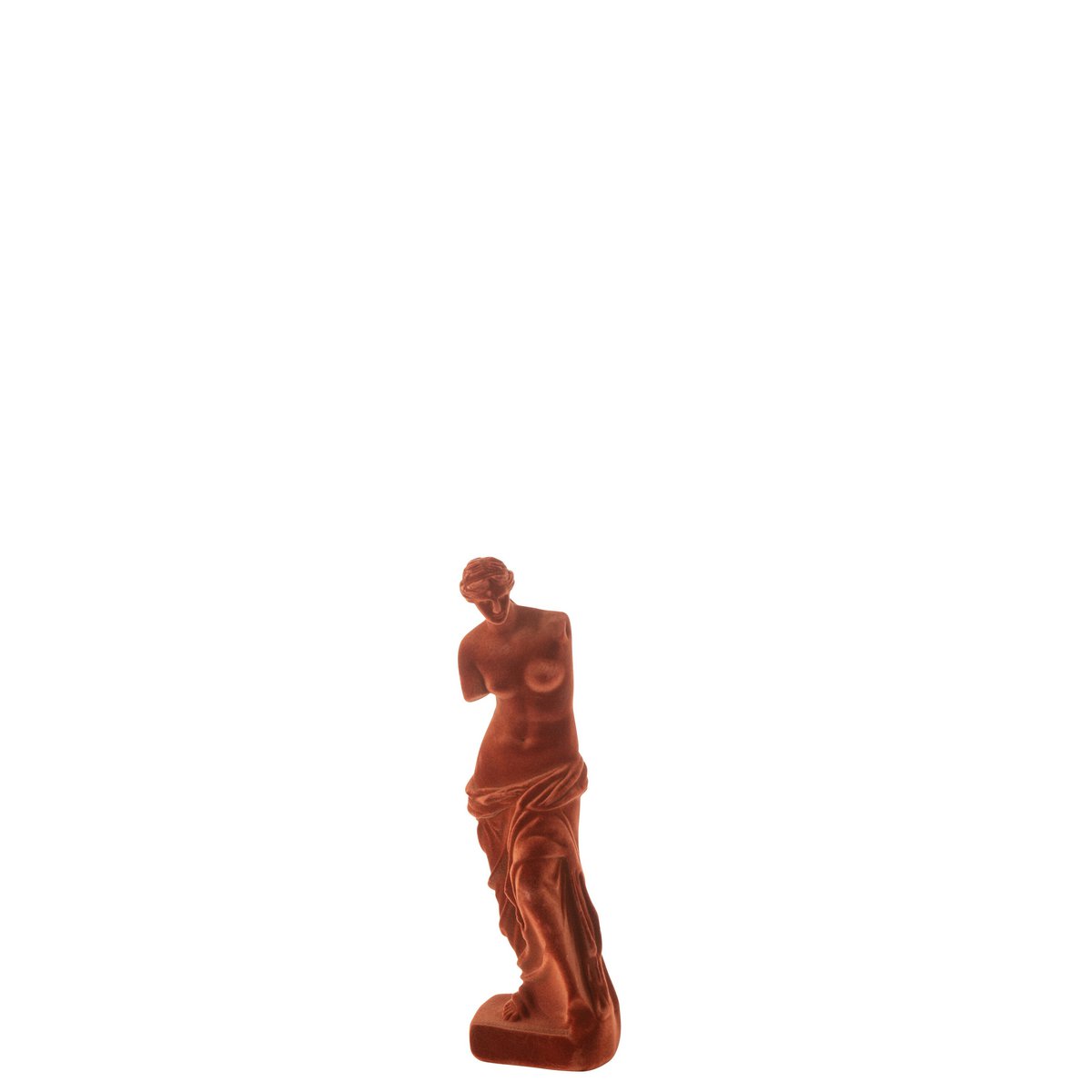 Détail de la figurine J-Line Femme Grecque en velours bordeaux, vue latérale