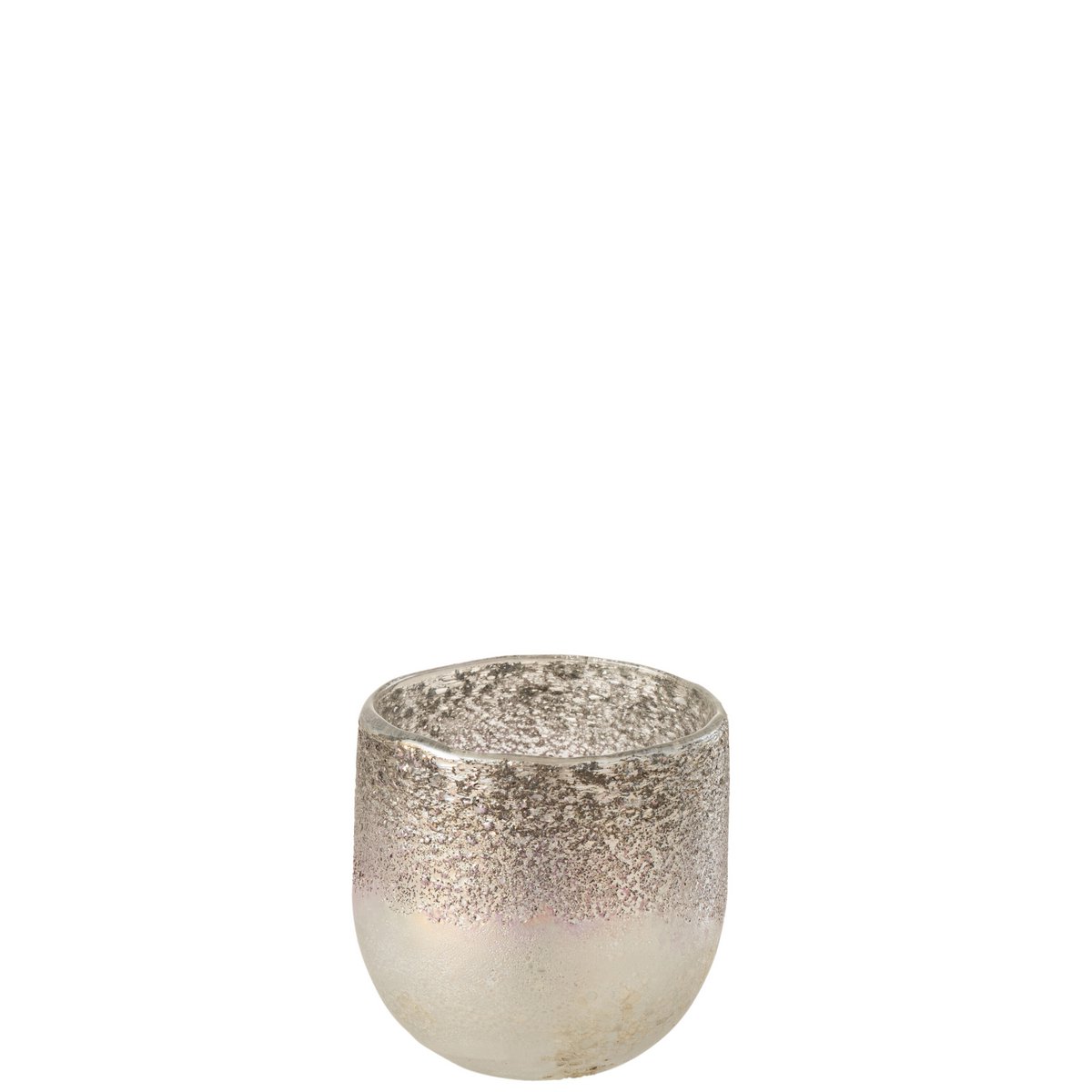 Lanterne J-Line Milano en verre gris et rose, vue de face