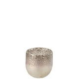 Lanterne J-Line Milano en verre gris et rose, vue de face