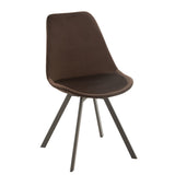 Chaise J-Line Helene Métal/Textile Marron Foncé