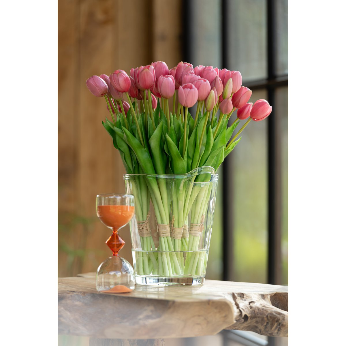 Bouquet Tulipes Roses J-Line, vue d'ensemble avec 7 fleurs