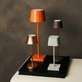 Lot de 4 lampes de table rechargeables grises avec station de recharge