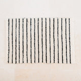 Petit tapis en coton – Tapis rayé – Tapis Boho Noir Blanc – Tapis de lit doux – Tapis rectangulaire tissé à la main 70x50 cm UNTUK