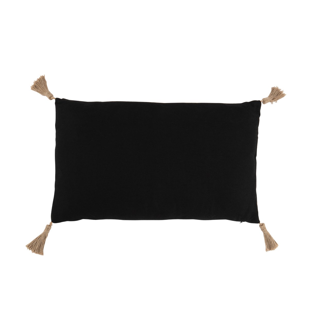 Coussin J-Line Tissé Rectangle Noir - Vue de face