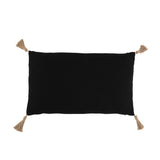 Coussin J-Line Tissé Rectangle Noir - Vue de face