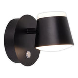 Lumière murale sans fil "Tondo" magnétiquement, env. 12 x 14,5 cm, en métal noir, pour l'intérieur