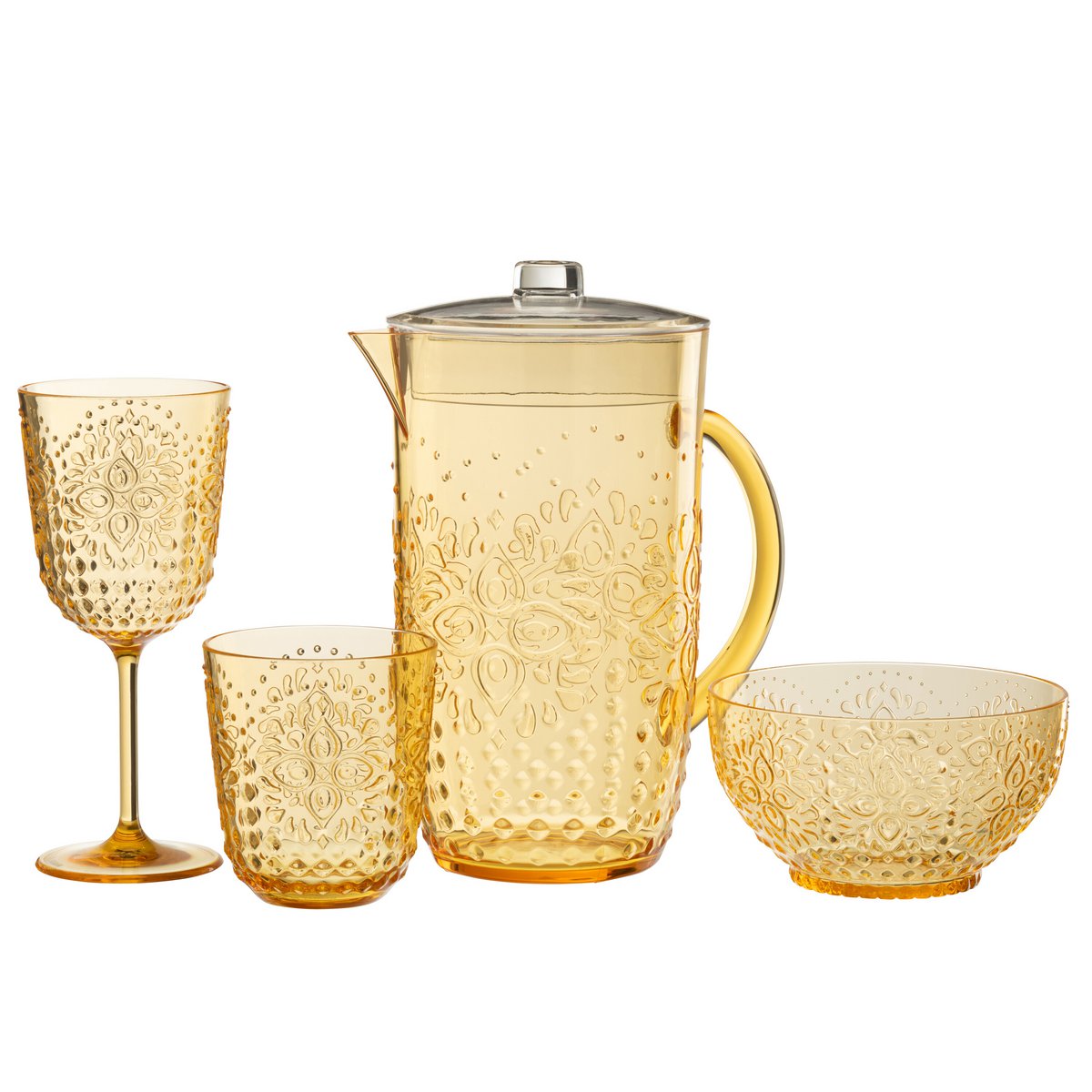 Vue latérale de la carafe J-Line, design contemporain en plastique