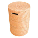Panier à linge avec couvercle, panier de rangement en rotin SARI (2 tailles)