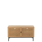 Buffet J-Liline en bois naturel et métal noir, vue de face