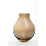 Vase bulbe ENVIE en verre ocre, vue de face