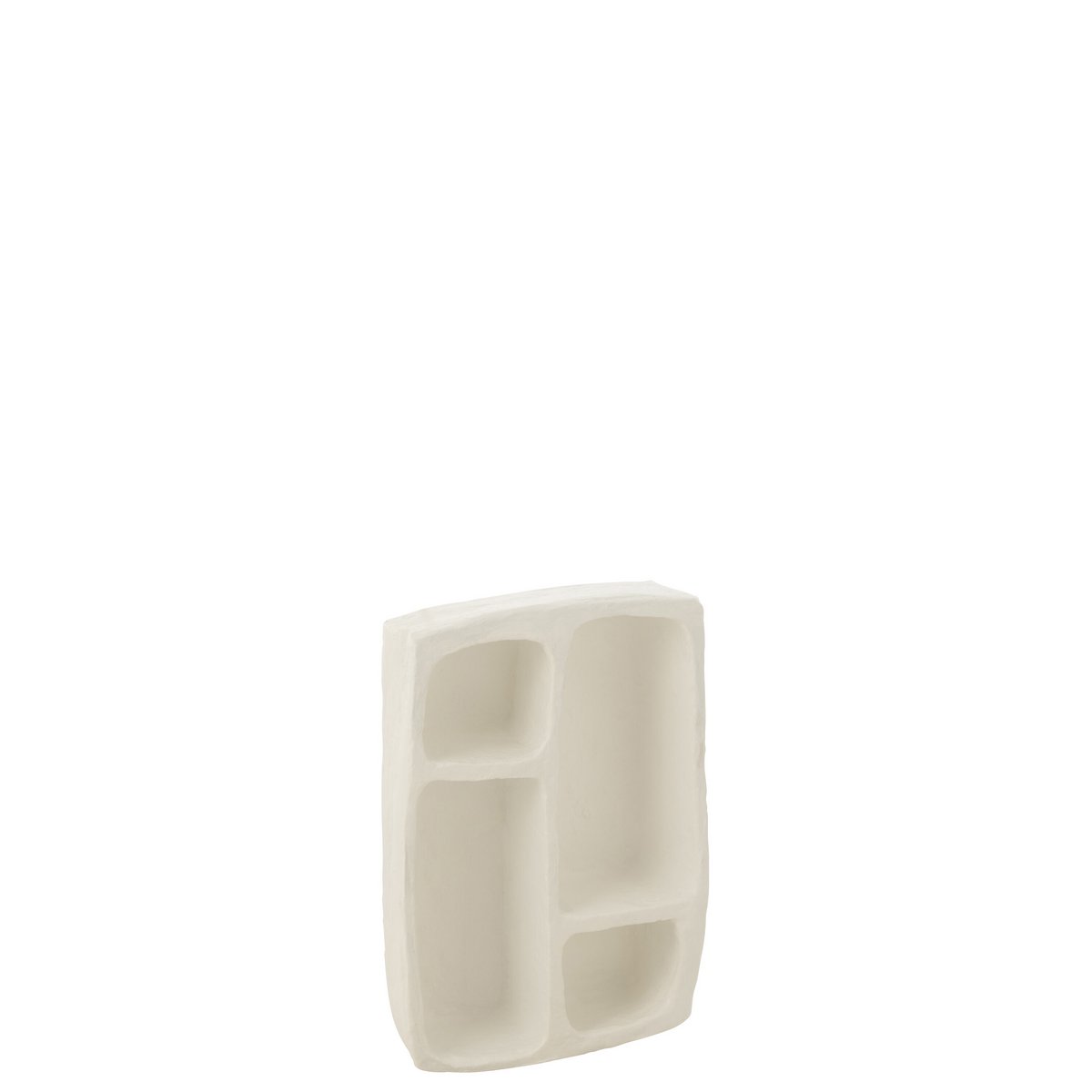 Étagère J-Line en papier mâché blanc, vue de face