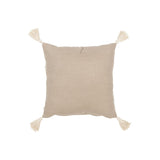 Coussin J-Line Fleurs/Feuilles en coton taupe, vue avant