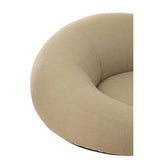 Matelas beignet beige J-Line installé sur une terrasse en bois