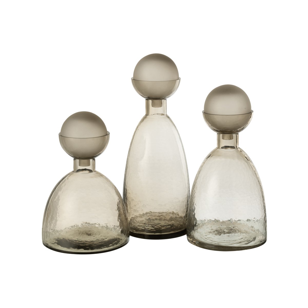 Détail du vase Bottle Yara avec bouchon, couleur greige