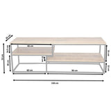 Meuble TV meuble TV meuble TV 150 x 51 x 36 cm Liverpool structure métal noir mat