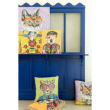 Coussin J-Line Tiger Pop Art - ambiance chaleureuse dans un salon
