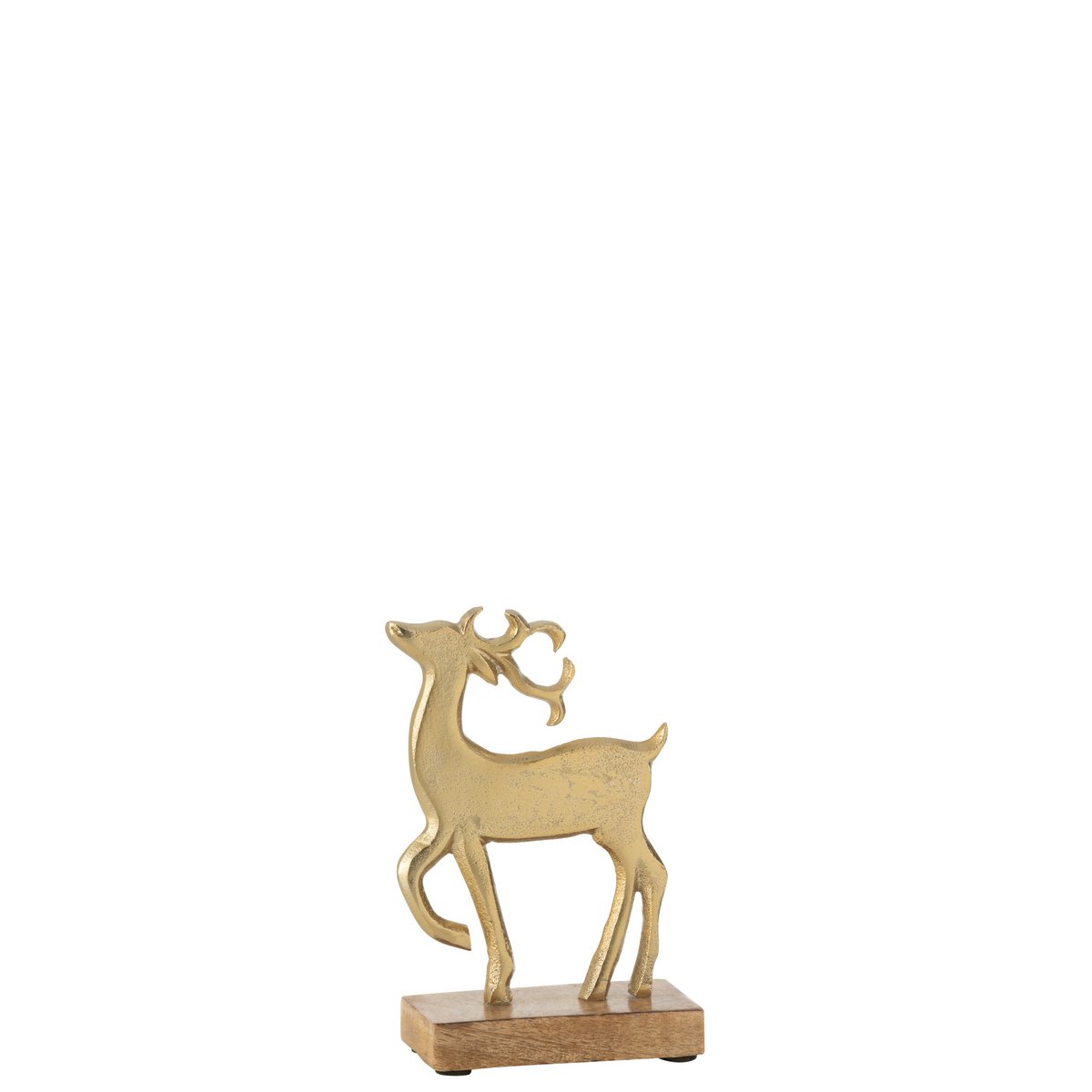 Figurine renne J-Line en aluminium et bois doré, design moderne