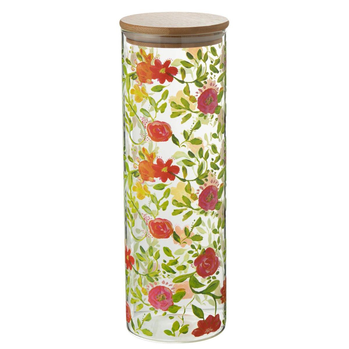 Pot de rangement en verre J-Line avec couvercle multicolore
