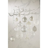 Pendentif de Noël J-Line en bois et plastique argenté, détail de la texture