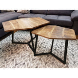 Table basse set 2 pièces table de salon table gigogne Paris cadre métal noir blanc ou argent antique