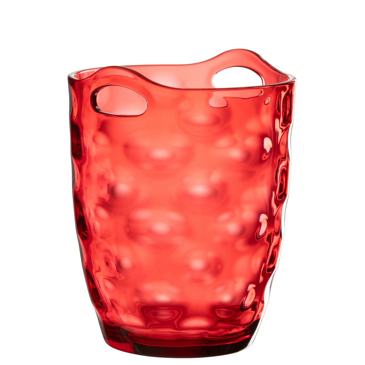 Seau à glace J-Line Leonard rouge - vue de côté